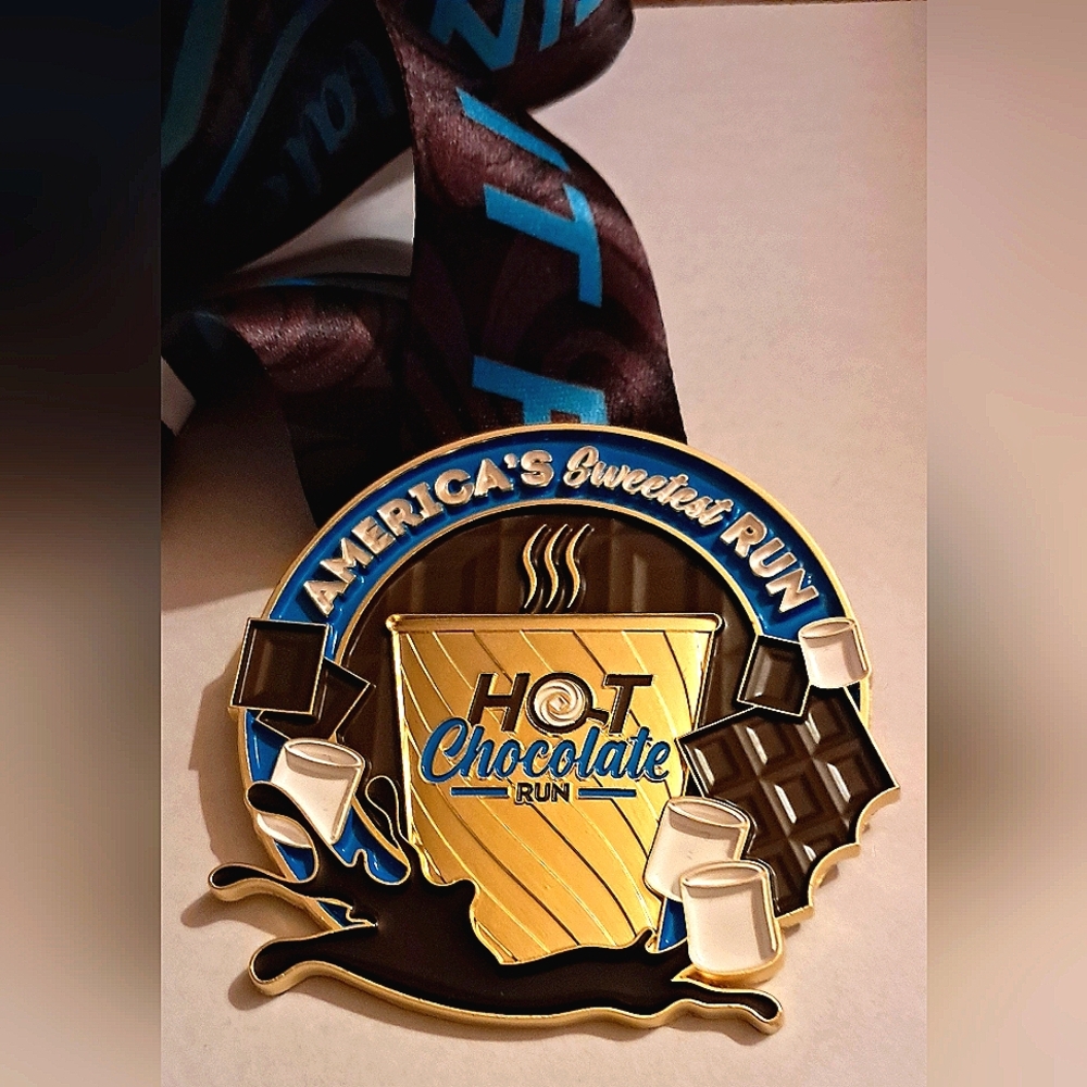 VENTURES ENDURANCE HOT CHOCOLATE RUN 5K FINISHER MEDAL with LANYARD